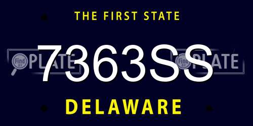 7363SS Delaware License Plate