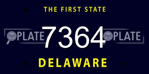 7364 Delaware License Plate