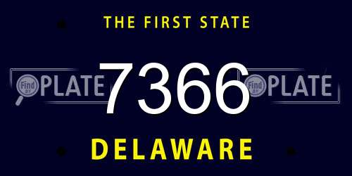 7366 Delaware License Plate