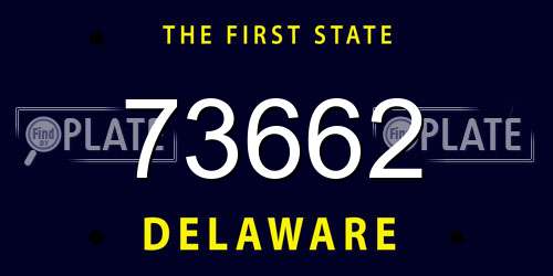 73662 Delaware License Plate