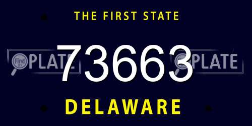 73663 Delaware License Plate