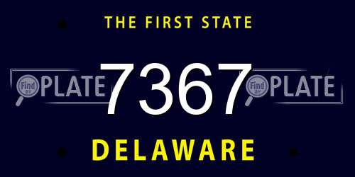 7367 Delaware License Plate