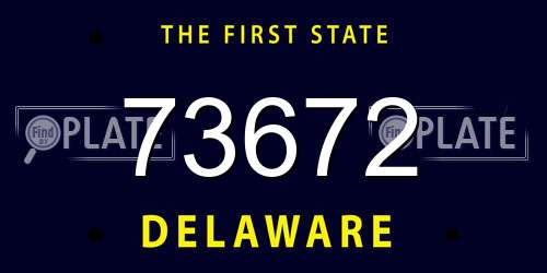 73672 Delaware License Plate