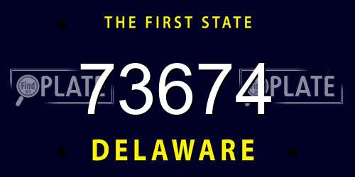 73674 Delaware License Plate