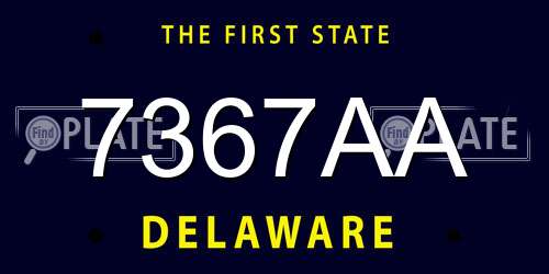 7367AA Delaware License Plate