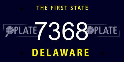 7368 Delaware License Plate