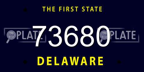 73680 Delaware License Plate
