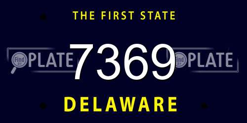 7369 Delaware License Plate