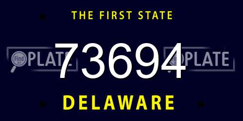 73694 Delaware License Plate