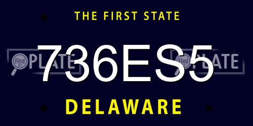 736ES5 Delaware License Plate
