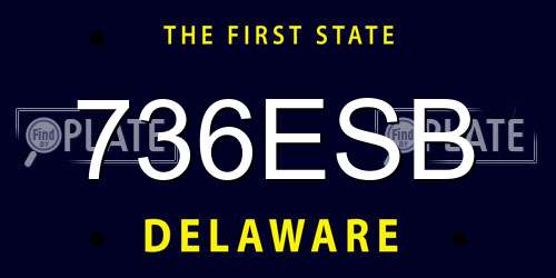 736ESB Delaware License Plate