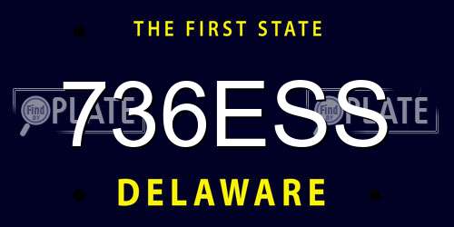 736ESS Delaware License Plate