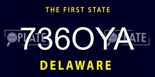 736OYA Delaware License Plate