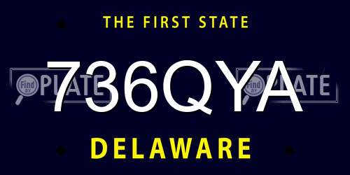 736QYA Delaware License Plate