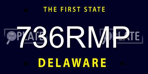 736RMP Delaware License Plate