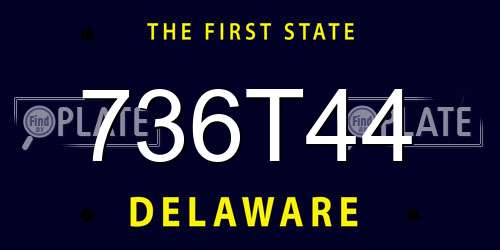 736T44 Delaware License Plate