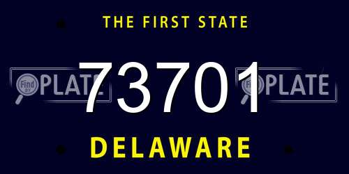 73701 Delaware License Plate