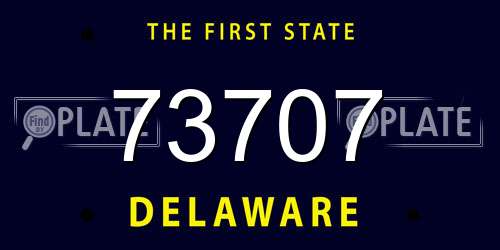 73707 Delaware License Plate