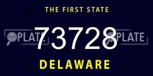 73728 Delaware License Plate
