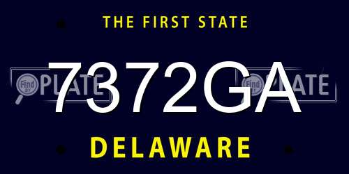 7372GA Delaware License Plate