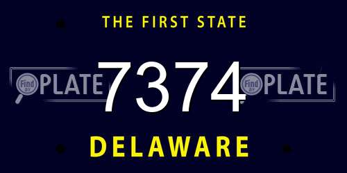 7374 Delaware License Plate