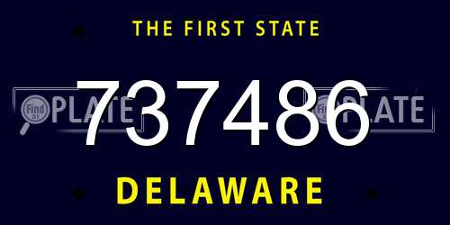737486 Delaware License Plate