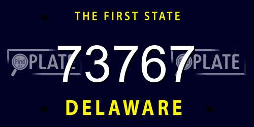 73767 Delaware License Plate