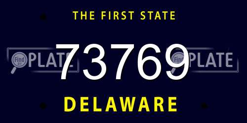 73769 Delaware License Plate
