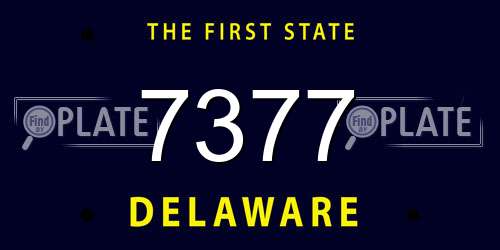 7377 Delaware License Plate
