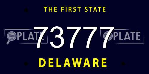 73777 Delaware License Plate