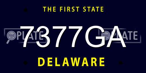 7377GA Delaware License Plate