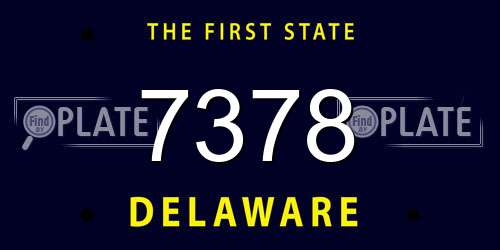 7378 Delaware License Plate