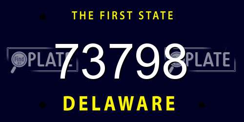 73798 Delaware License Plate
