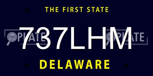 737LHM Delaware License Plate