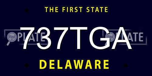 737TGA Delaware License Plate