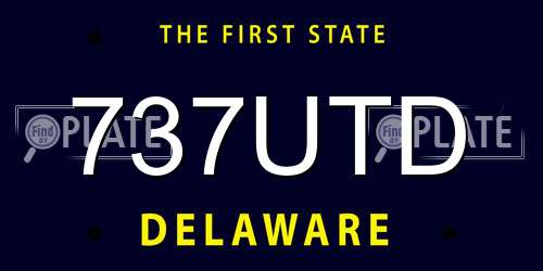 737UTD Delaware License Plate