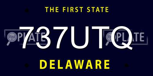 737UTQ Delaware License Plate