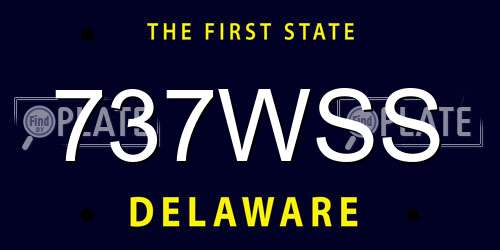 737WSS Delaware License Plate