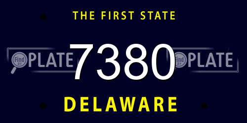 7380 Delaware License Plate