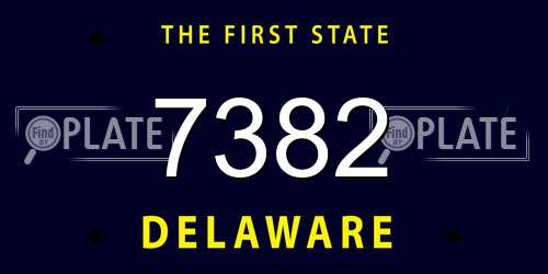 7382 Delaware License Plate