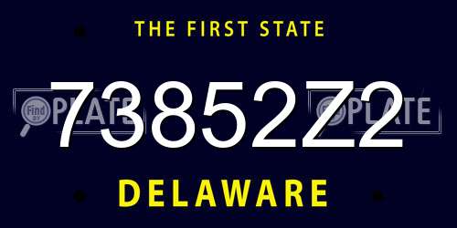 73852Z2 Delaware License Plate