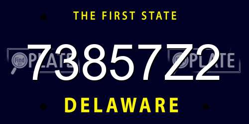 73857Z2 Delaware License Plate