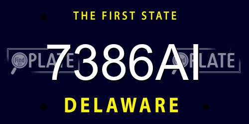 7386AI Delaware License Plate