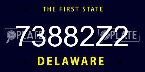 73882Z2 Delaware License Plate