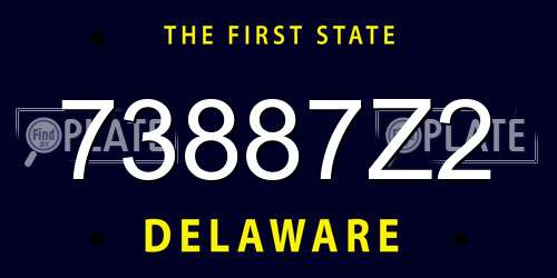 73887Z2 Delaware License Plate