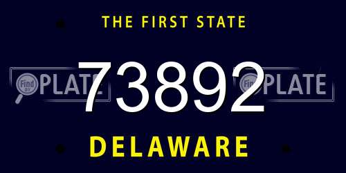 73892 Delaware License Plate