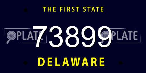 73899 Delaware License Plate