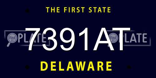 7391AT Delaware License Plate
