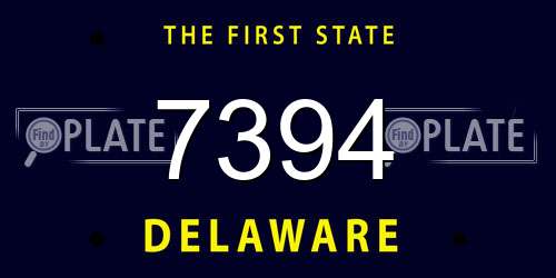 7394 Delaware License Plate