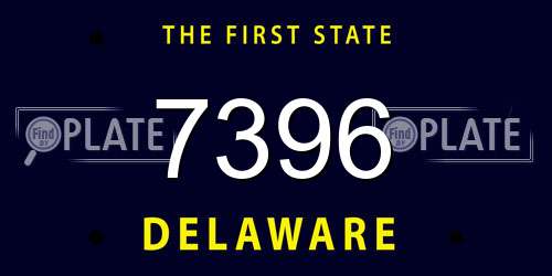 7396 Delaware License Plate
